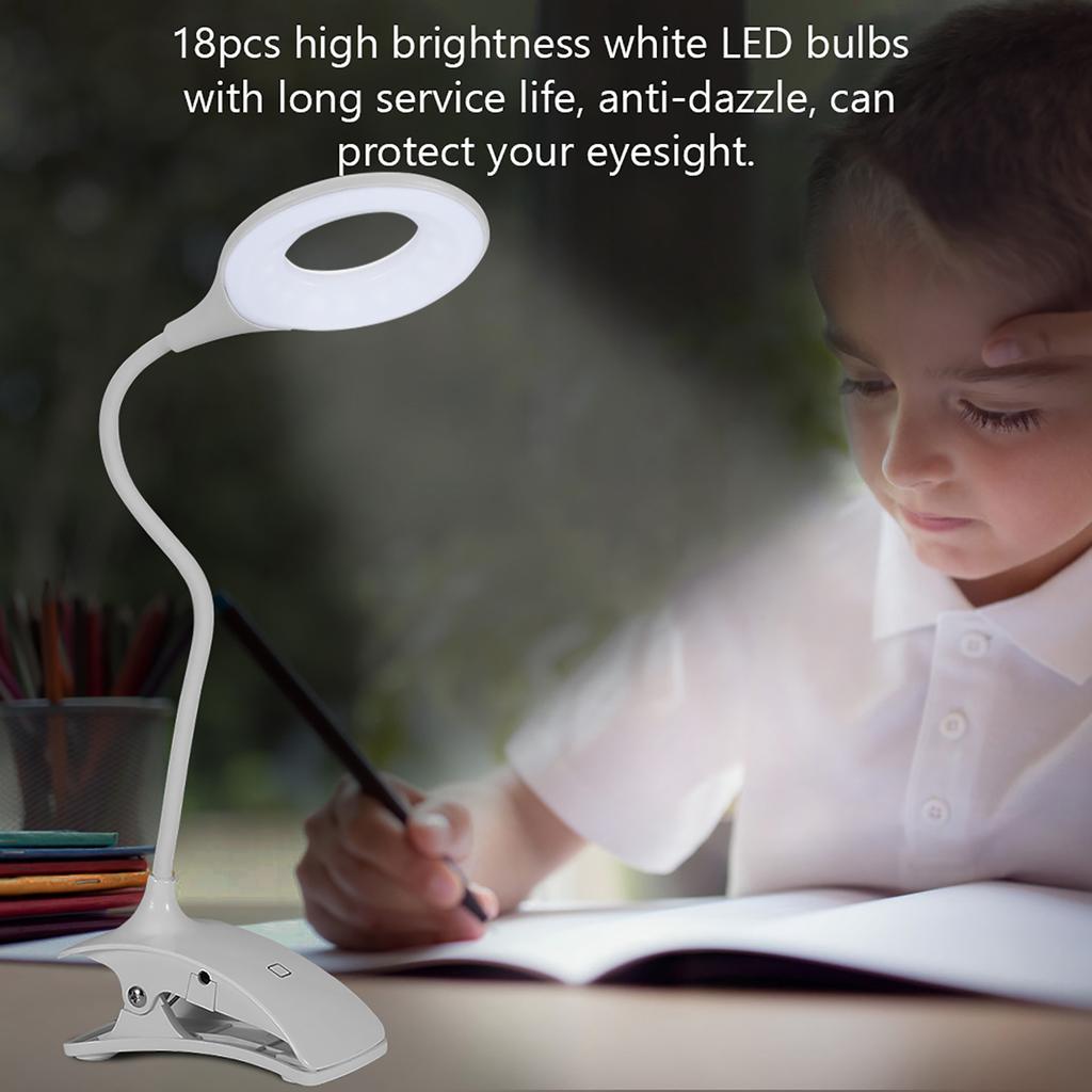 Перезаряжаемый зажим на зажиме светодиодные фонари настольная лампа уход за глазами для чтения учебы освещение