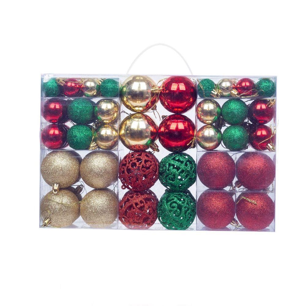 100pcs/box Plastic Xmas Tree Decorative Ball Shatterproof Christmas Ball Gift Box New Year