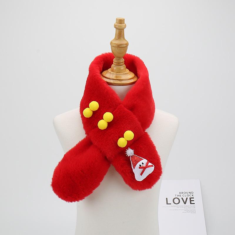 2023 Cute Cartoon Winter Scarf for Children - Korean Style, Warm Christmas Neck Warmer for Elementary School Girls & Boys