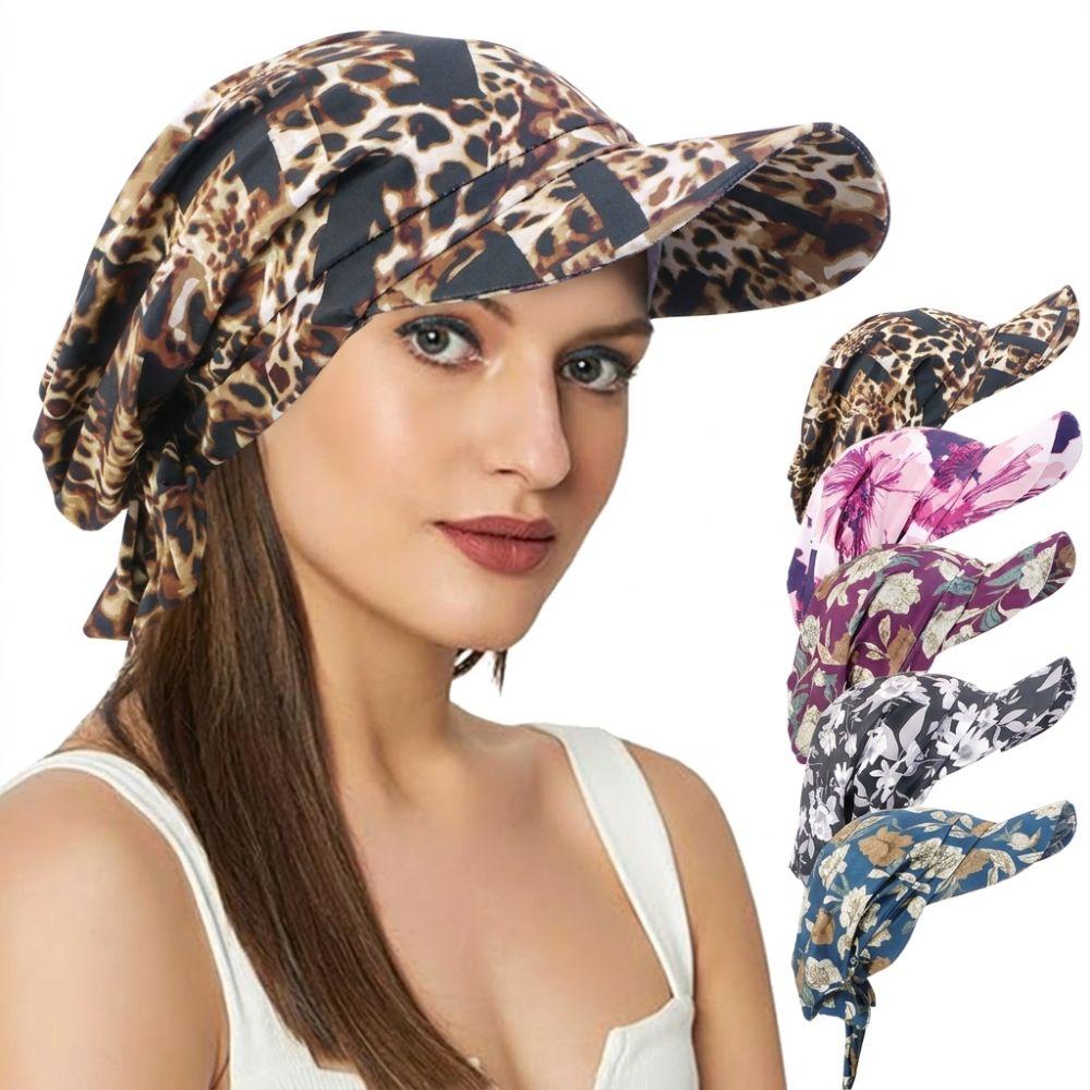 with Brim Strapped Baseball Cap Breathable Turban Hat Summer Headscarf Hat Everyday Outfits