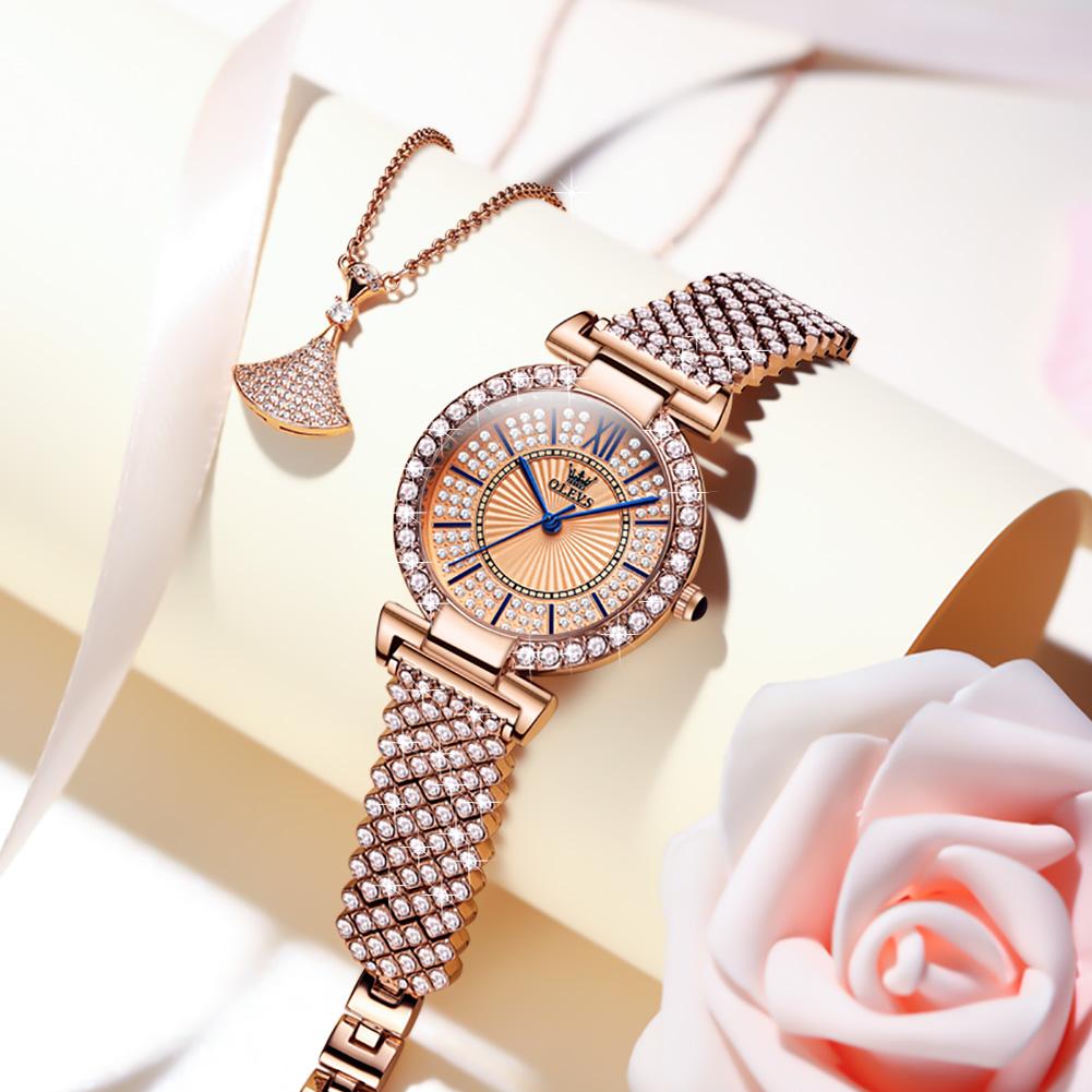 OLEVS Ladies Watch Woman Luxury Fashion Waterproof Watch for Women Watches Quartz Stainless Steel Clock Gift Relogio Feminino