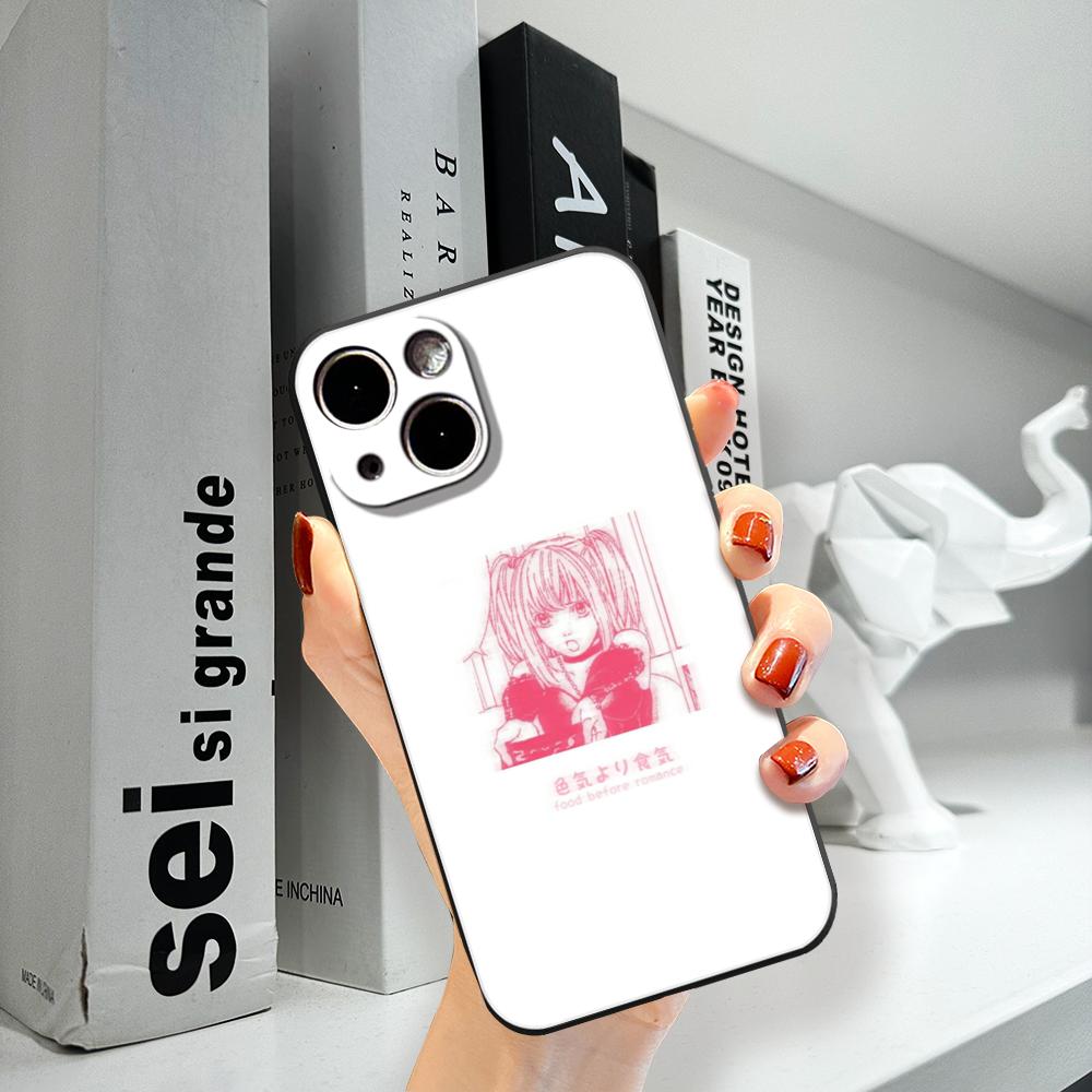 Чехол для телефона Clmj Death Note Миса ДЛЯ IPhone 15promax 14 11 12 Pro 15 16 Plus 13 Pro MAX XR XS Черные Мягкие Чехлы