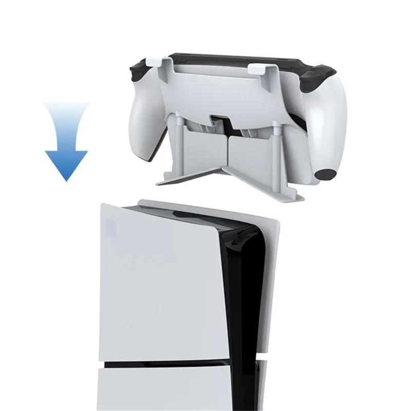 Подставка для игрового контроллера с зарядным кабелем для PS5 Подставка для хранения аксессуаров для Playstation5 Slim Disc/Digital/Disc