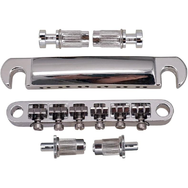 Baosity Бридж с роликовыми седлами из цинкового сплава и хвостовик для 12-струнной электрогитары LP EPI, серебристый