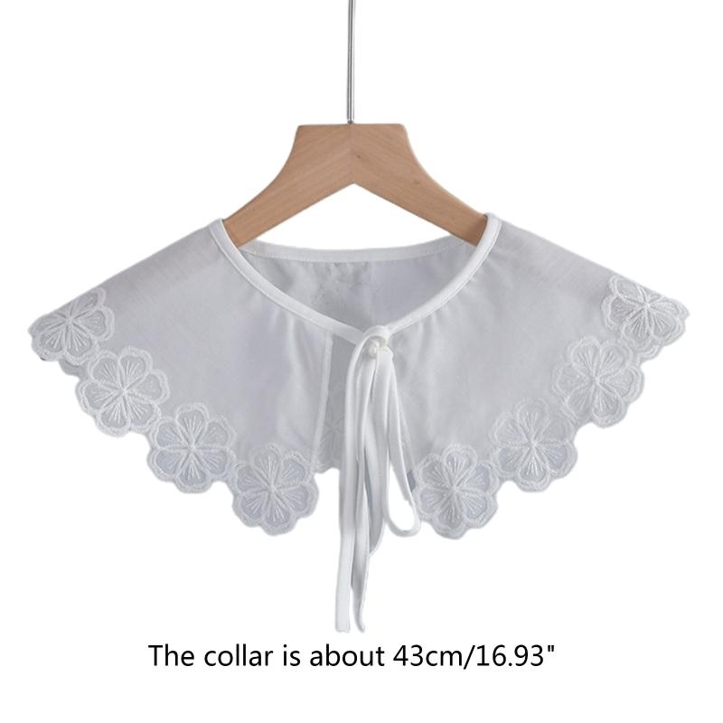 Лолита для куклы Накладной воротник Шаль Шарф Вышивка Цветок Накидка на плечи Половина рубашки Декоративное пончо Накидка для женщин Гир