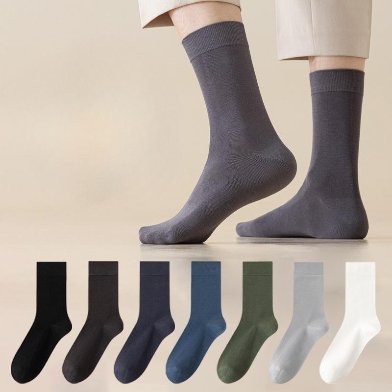 Mulberry Silk Autumn Anti-odor Mid-calf Men's Socks, Modal Boneless Men's Long Socks, Antibacterial and Anti-odor Autumn and Winter Loose Socks