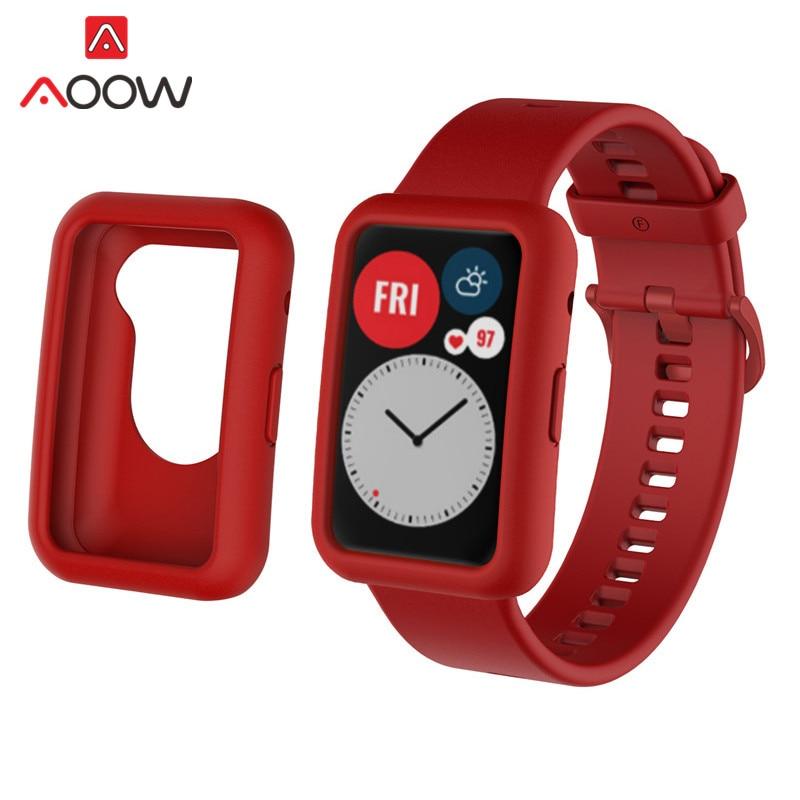 Силиконовый спортивный ремешок для часов Huawei, подходящий для фитнеса, умных часов, защитный чехол, комплект, сменный ремешок на запястье, браслет Correa