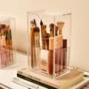 Clear Cosmetic Brush Storage Box, Makeup Brush Holder with Lid, Large-Capacity Design for Organize the Vanity Desk