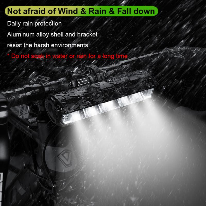 Велосипедный фонарь 8000 мАч, 5 светодиодов, передний перезаряжаемый светодиодный фонарик для велосипеда, 5200LM, фара с аккумулятором, аксессуары для велосипеда