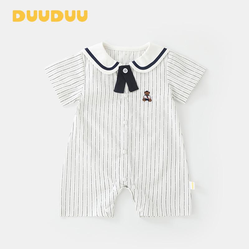 DUUDUU Stripes Лето 2025 Детский комбинезон с коротким рукавом