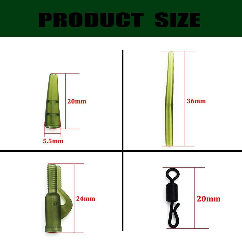 40 шт. Аксессуары для ловли карпа, зажим для поводка, быстрая замена, поворотный хвост, резиновые, нескользящие рукава для карповых снастей, грубые рыболовные снасти