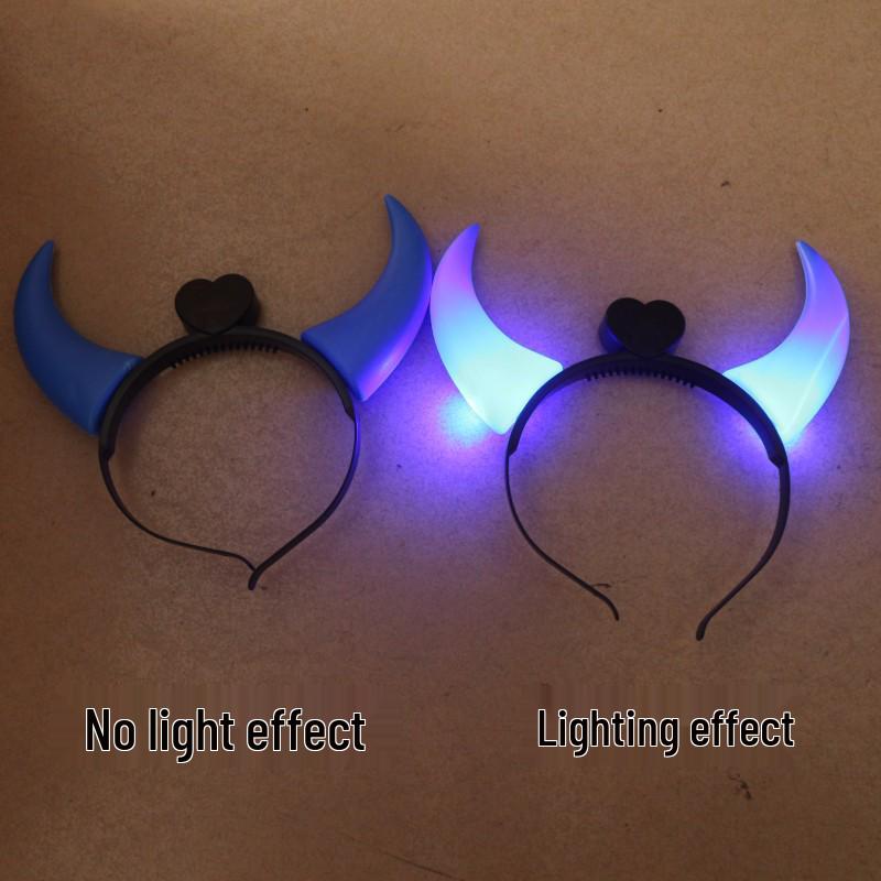 Luminous Halloween Pumpkin & Horn Headband for Kids & Adults