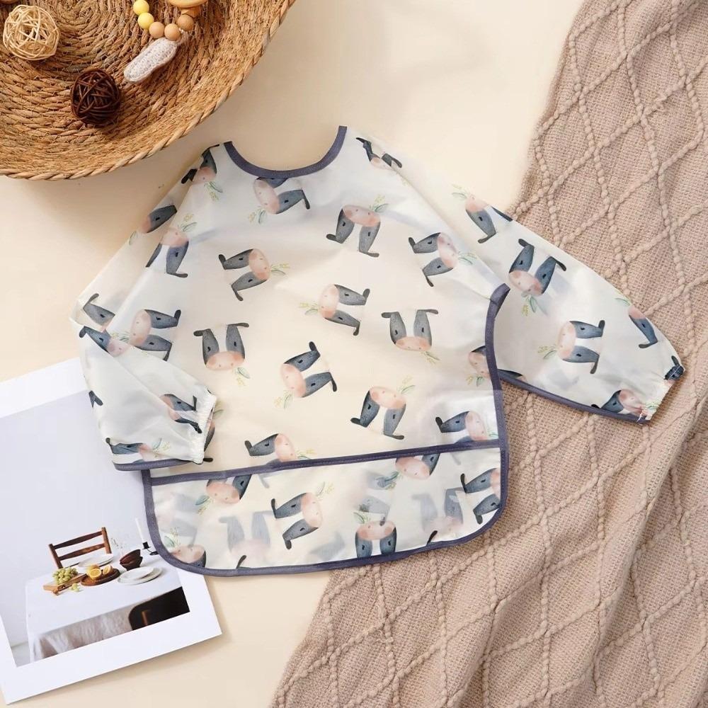 Easy To Clean Feeding Apron Colorful Cartoon Printing Full Body Cover Bibs  Self Feeding