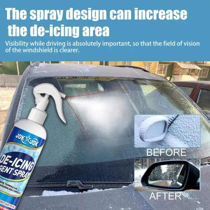 JOKJOK Спрей для удаления льда с автомобиля сверхмощный: Быстродействующий антиобледенитель/антифриз, для окон/зеркал/дверей, быстрого действия, незаменимый зимой для автомобиля