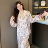 Пижама женская высокого класса Ins Style Lapel Весна и лето Домашний комплект с длинными рукавами