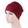 1Pc Muslim Stretch Polyester Cancer Chemo Women Wrap Cap Hair Loss Head Scarf Plain Hat Turban