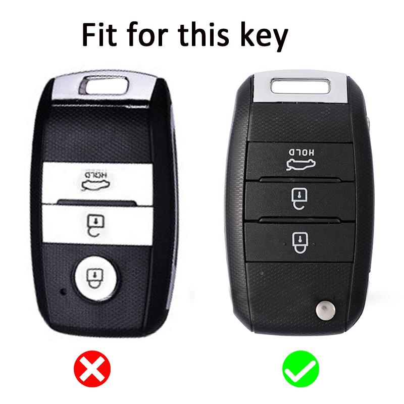 3 Buttons Gold Edge Auto Shell Fob For KIA Sportege Picanto Optima Soul Ceed RIO 3 K2 K3 K4 K5 Sorento Forte Stinger Cerato TPU Car Key Case Cover