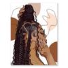 Fashion Black Girl Canvas Painting Hair Salon Champagne Wall Art Living Room Posters and Prints Home Decorations