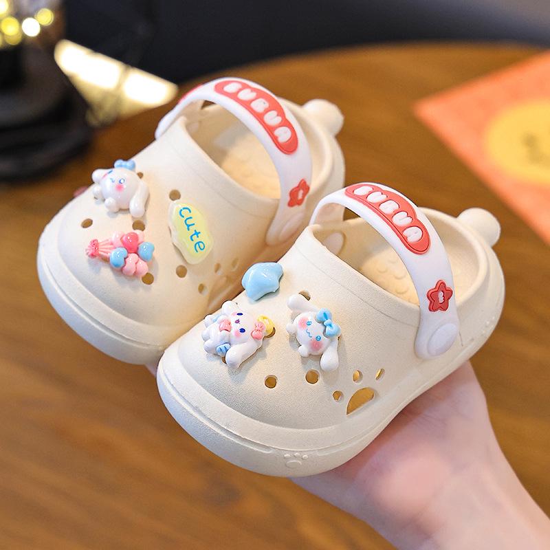 Детские кроксы своими руками с мультяшным дизайном для девочек, летние тапочки для малышей, мисок с защитой от столкновений, возраст 1-3 года