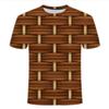 Creative 3D Print Weaving Texture T-shirt Men Summer Casual Street T Shirts Personality Round Neck Short Sleeves Tees Tops