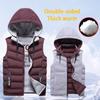Мужской жилет, зимняя куртка без рукавов, пуховый жилет, мужская теплая повседневная верхняя одежда с капюшоном, внешний жилет