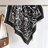 Luxury Brand New Women's Flower Printed 90cm Twill Scarves Large Square Silk Scarf Sunscreen Shawl Headscarf
