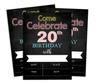 Darling Souvenir Black Birthday Invitation Card Printable Fill or Write In Blank Invites Party Supplies Pack Of 28 5 X 7