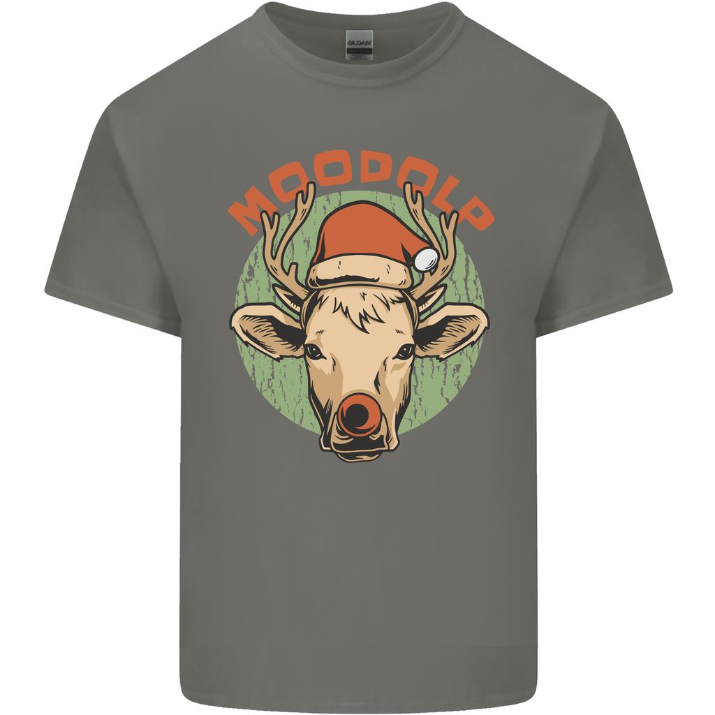 Moodolf Funny Rudolf Christmas Cow Unisexs Light Cotton TShirt