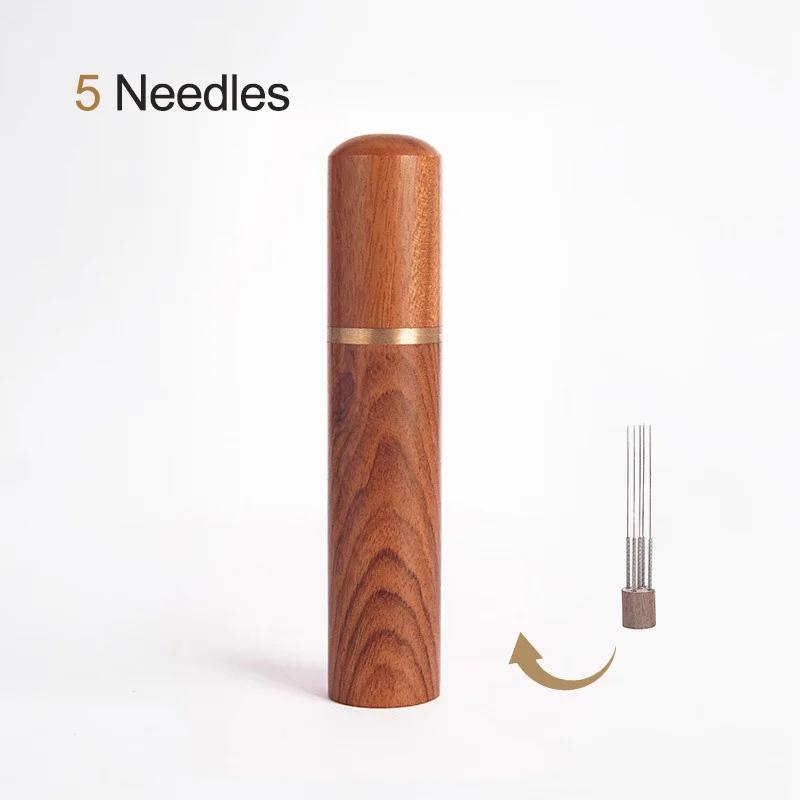 Espresso Coffee Stirrer Coffee Powder Stirrer Needle Distributor Coffee Stirring Tool Wood Handle Barista Hand Distribution Tool