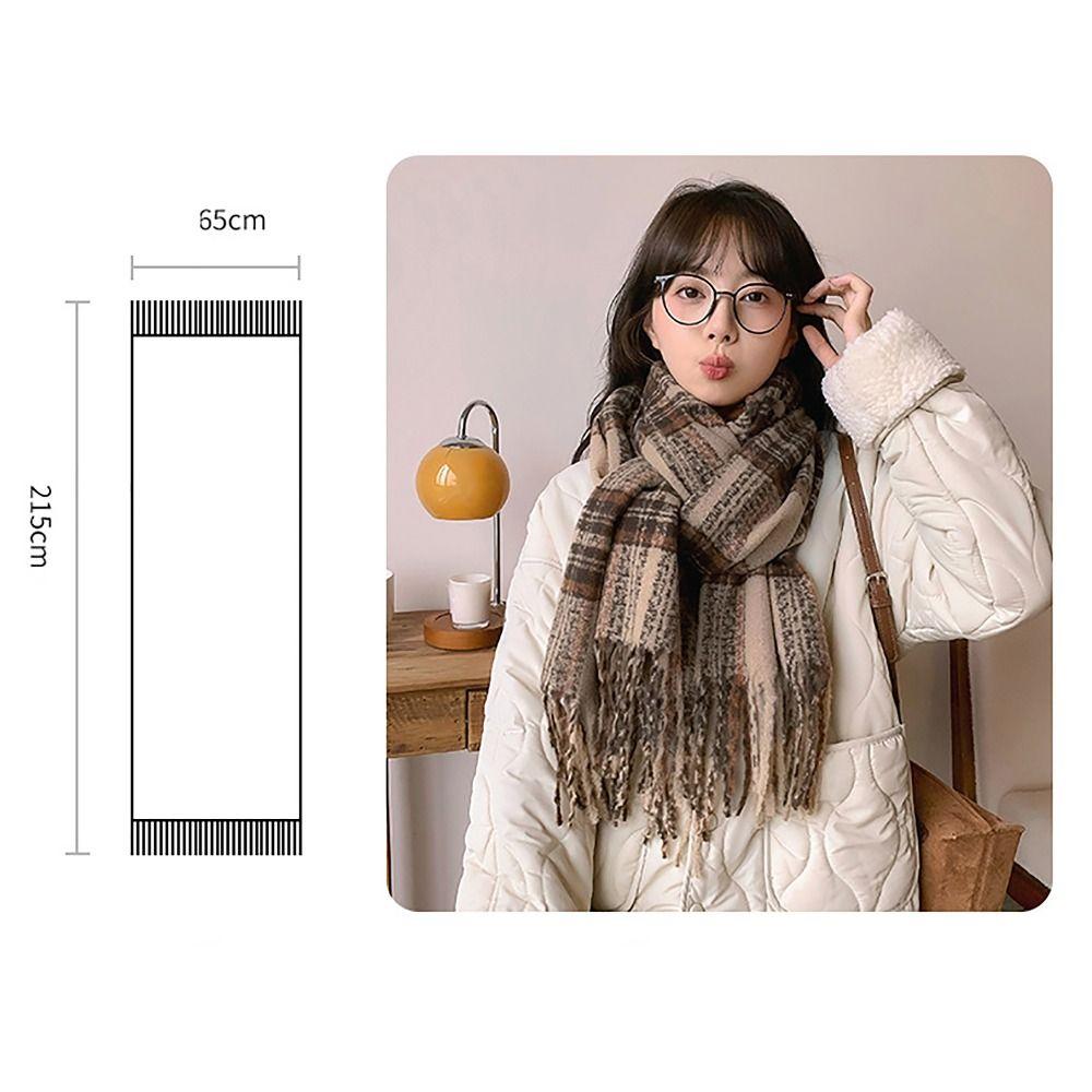 Wool Knitted Scarf 215x65cm Long Scarves Korean Style Thickened Shawl for Women Girls Maiden