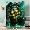 Bioshock Rapture Throw Lightweight 240g Flannel Blanket Soft Skin-friendly for Summer Cooling