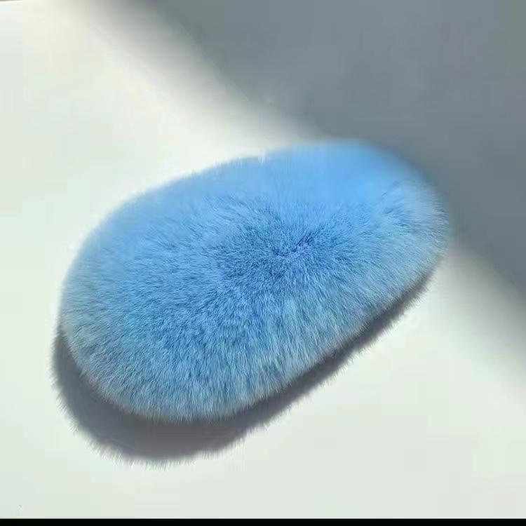 Плюшевая заколка для девочек из натурального кроличьего меха, женская заколка с челкой