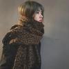 Women's Leopard Print Imitation Cashmere Scarf - Thick, Warm, Dual-Purpose Shawl for Winter and Autumn