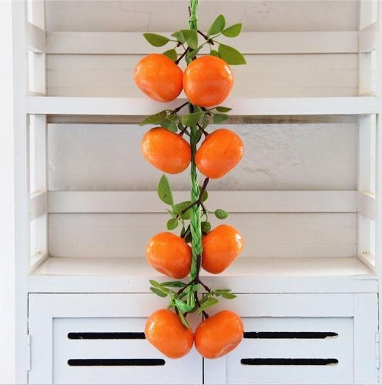 Fruit And Vegetable Decorative String Set For Restaurant Wall Decor With Colorful Artificial Veggies And Fruits