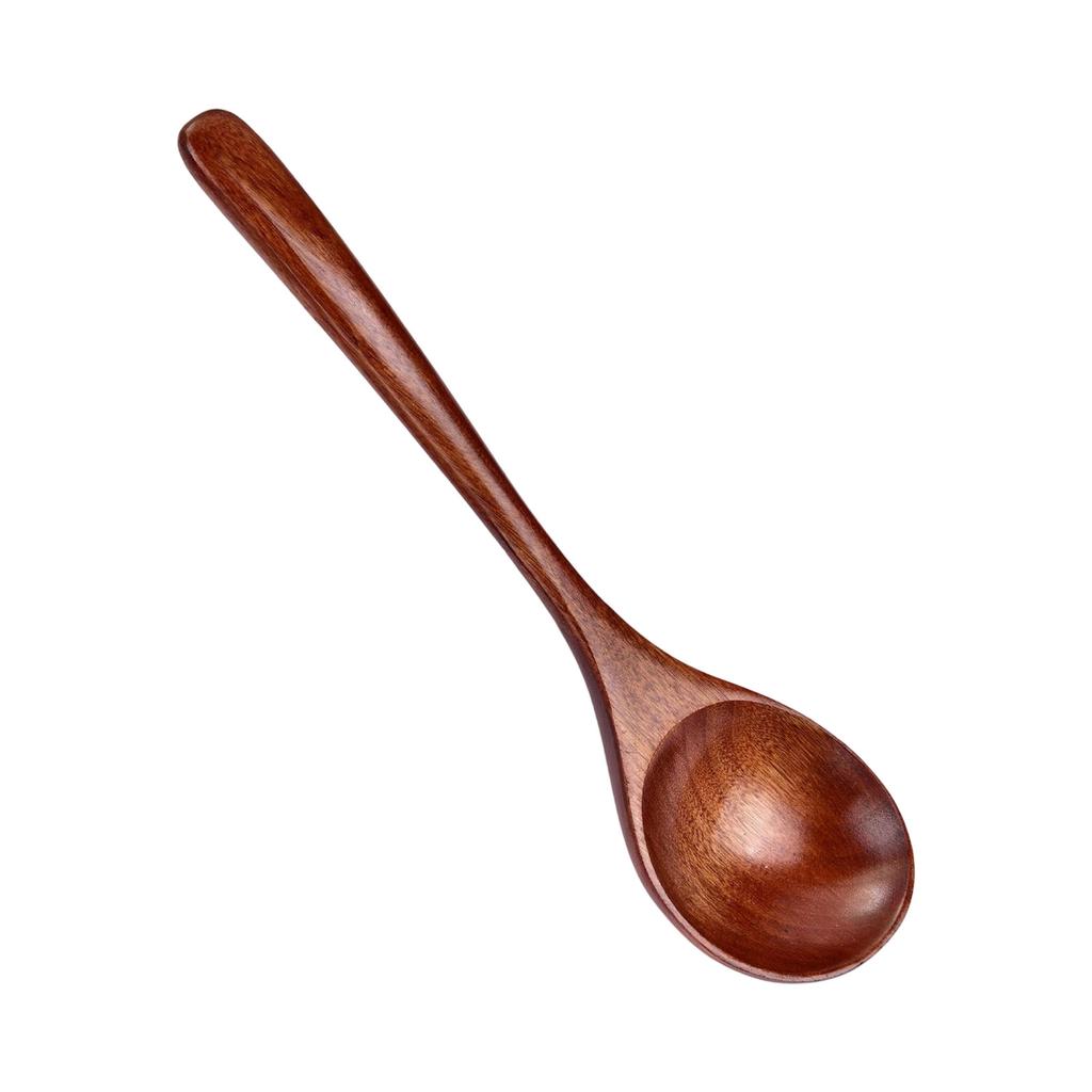 Japanese Style Wooden Soup Spoon With Long Handle Kitchen Utensil Practical Tableware For Home Dining Outdoor Use