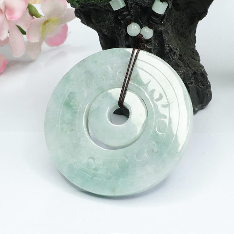 Antique Jadeite Snap Fastener Pendant Buckle Jade Jewelry