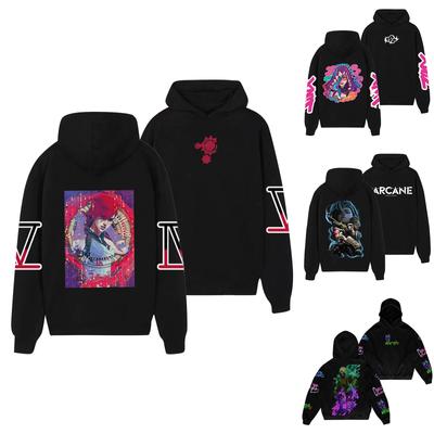 Женская мода O-образный вырез с длинным рукавом и принтом, толстовка с капюшоном