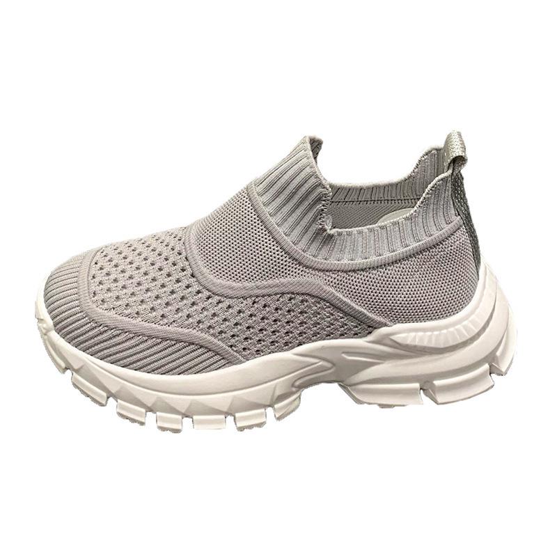 Lazy Socks Shoes Women's 2024 Spring and Autumn New Platform Casual Shoes Versatile Flying Knitting One Pedal Non-slip Sneakers