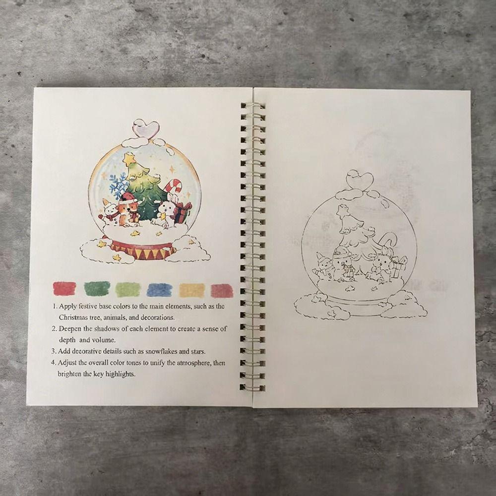 Christmas Watercolor Workbook Beginner-Friendly Art Learning Guide Gift for Artists