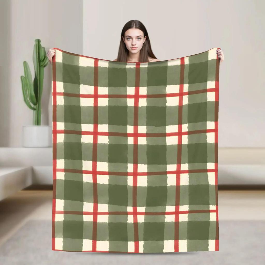 Merry Christmas Blanket Soft Warm Plush Throw for Home Bed Travel Airplane Festive Flannel Bedspread Decor