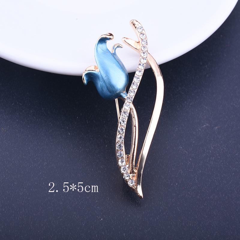 Элегантная золотая белая брошь-тюльпан, милая цветочная булавка, подарок для женщин, свадебных, помолвочных, вечерних, вечеринок, ювелирных изделий