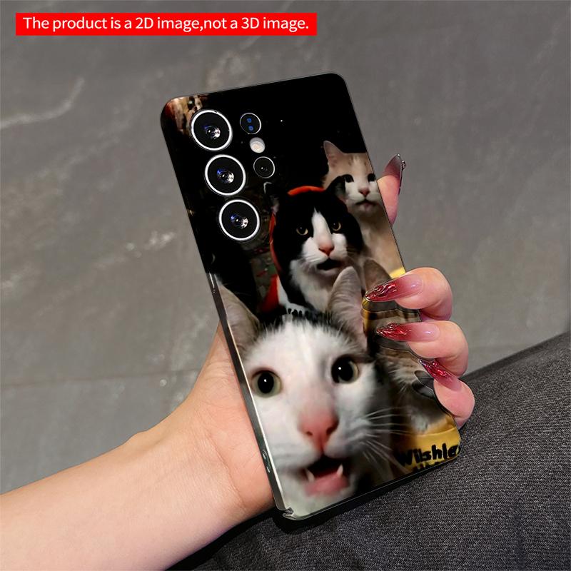 2DFlat Samsung phone case Cats Selfie Night Party ??? Applicable to Galaxy S22 S23 S24 S25ULTRA S26 A12 A13 A14 A15 A16