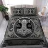 Viking Vintage King Queen Duvet Cover Norse Myth Bedding Set Medieval Folklore Totem Quilt Cover Grey Polyester Comforter Cover