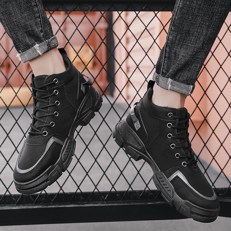 Мужские повседневные ботинки с мягкой подошвой, противоскользящие, рабочие, уличные ботинки Four Seasons, студенческие, спортивные, модные, молодежные, универсальные, модные ботинки