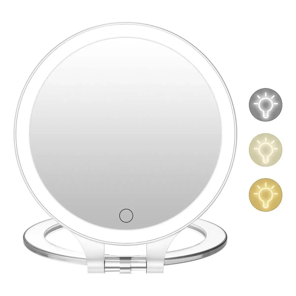 Makeup Mirror With Light White LED Daylight Vanity Mirror Detachable/Storage Base 3 Modes Mirror With Light Gift USB Cable
