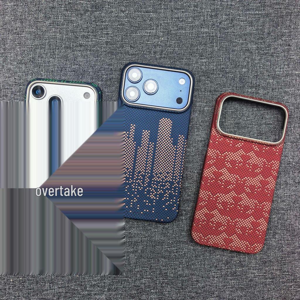 Магнитный чехол Kevlar для iPhone 17 Pro Max - Ударопрочная крышка из углеродного волокна