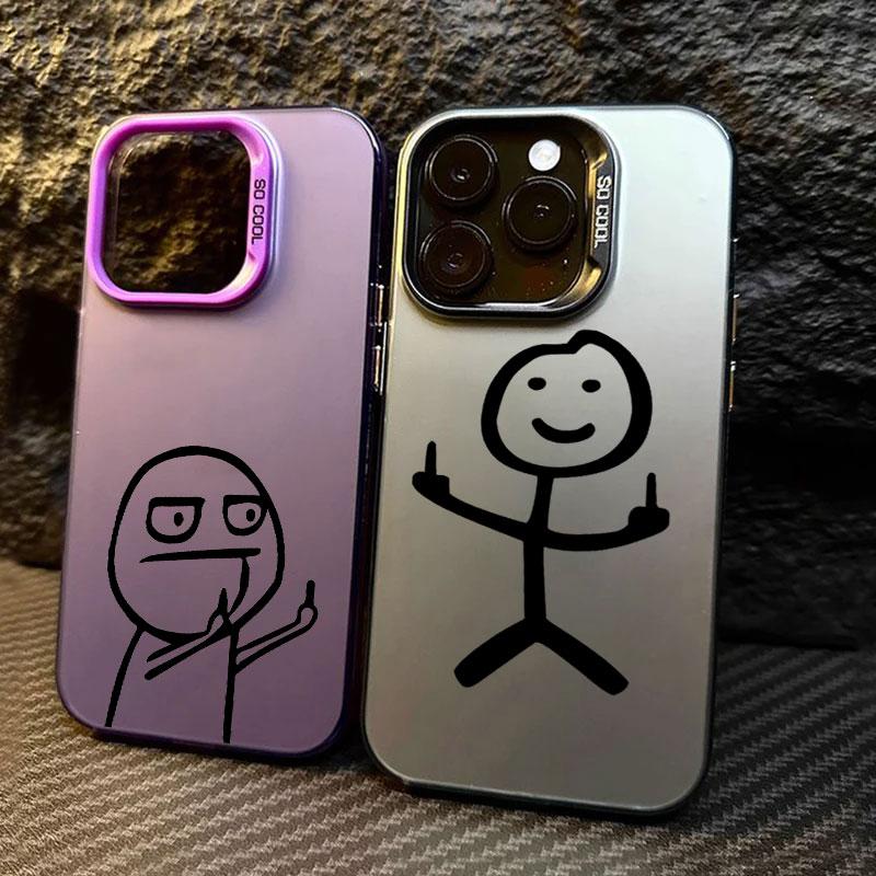 Смешной Человек Средний Палец Чехол Funda Чехол для Телефона Для iPhone 17 16 15 13 12 11 ProMax Pro Plus Ударопрочный и Защищающий от Падений Чехол для Телефона