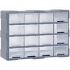 Multi-drawer Organizer - VIDAXL - 16 Drawers - Durable Plastic - Gray Color - Office