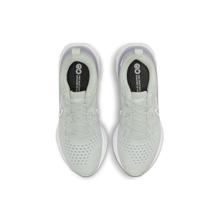 Nike React Infinity Run Flyknit 2 Light Silver Lilac Женские кроссовки Grey Infinite-Lilac Barely-Green CT2423-005