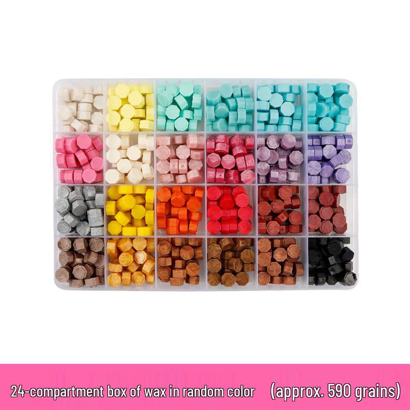 Pearlescent Iridescent Sealing Wax Stamp Set with Octagonal Wax Granules